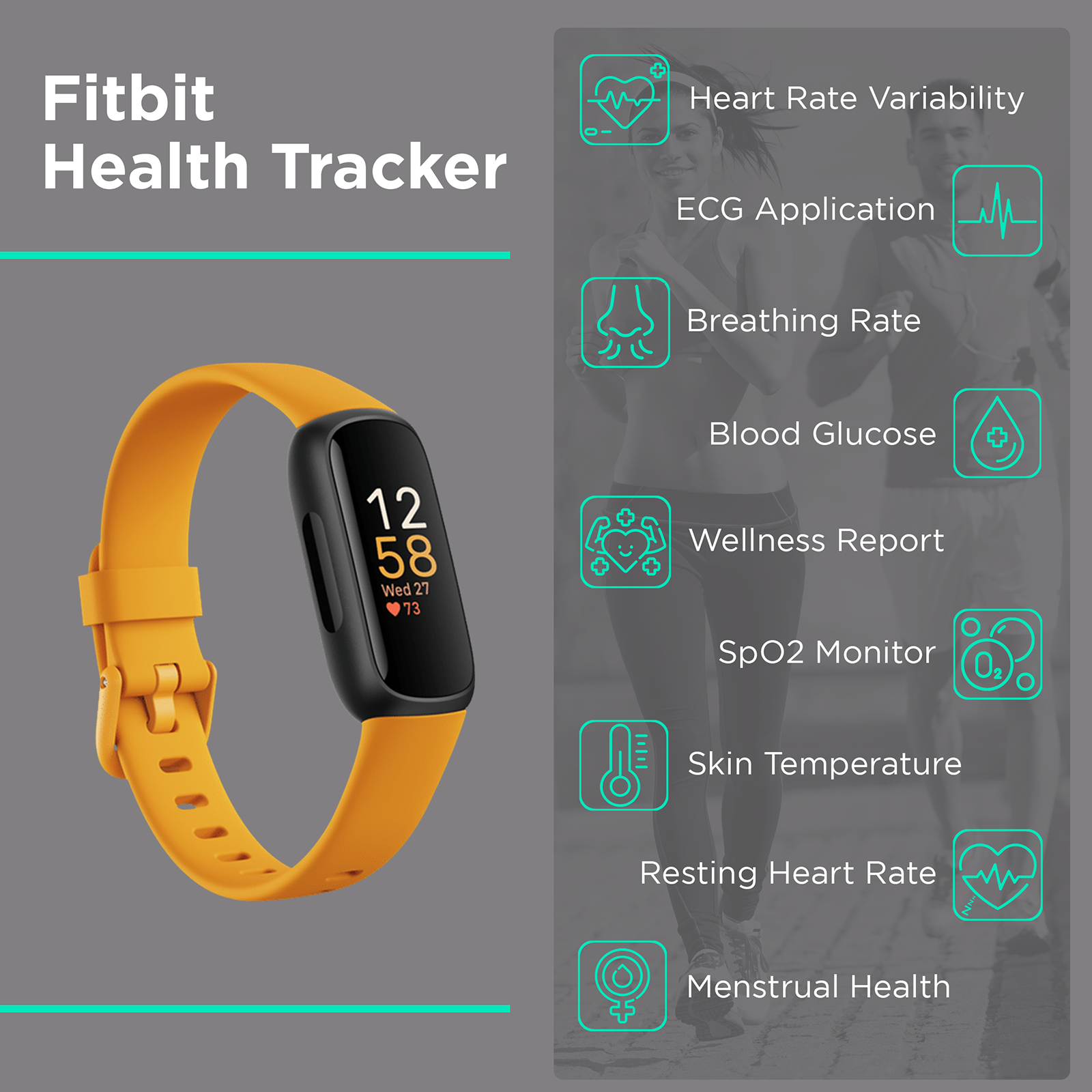 fitbit Inspire 3 Fitness Tracker with Stress Management 0.74 Inch Always On AMOLED Display Water Resistant Morning Glow Strap